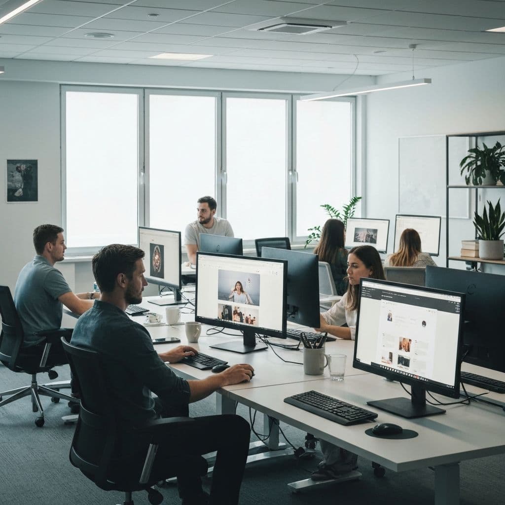 Espacio de trabajo moderno de agencia